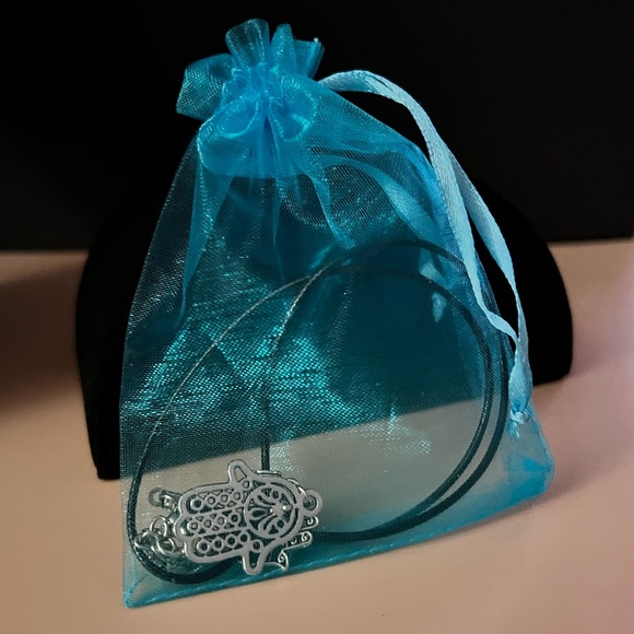 Hamsa Hand Protection Pendant with a smaller Hamsa Hand charm for back of neck - Picture 10 of 10